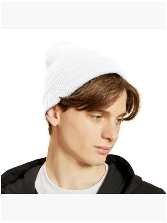 100% Cotton Soft Cuffed Skull Beanie for Winter Outdoor Activities - Picture 2 of 6